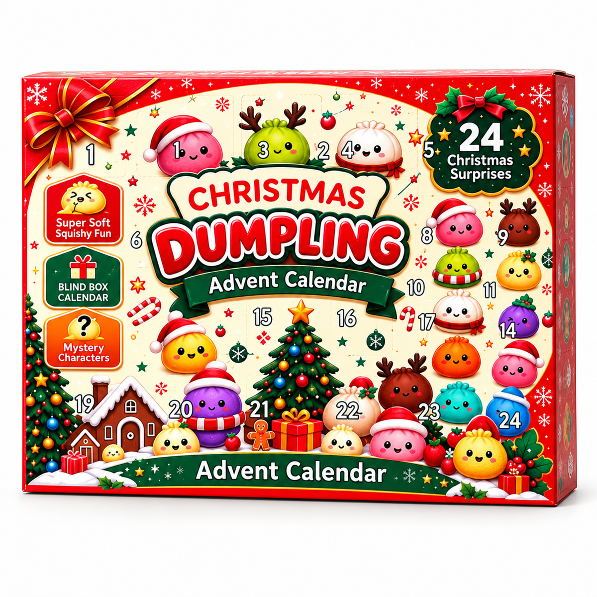 Squishy - Dumpling Christmas Advent Calendar 24-Day Mystery Countdown