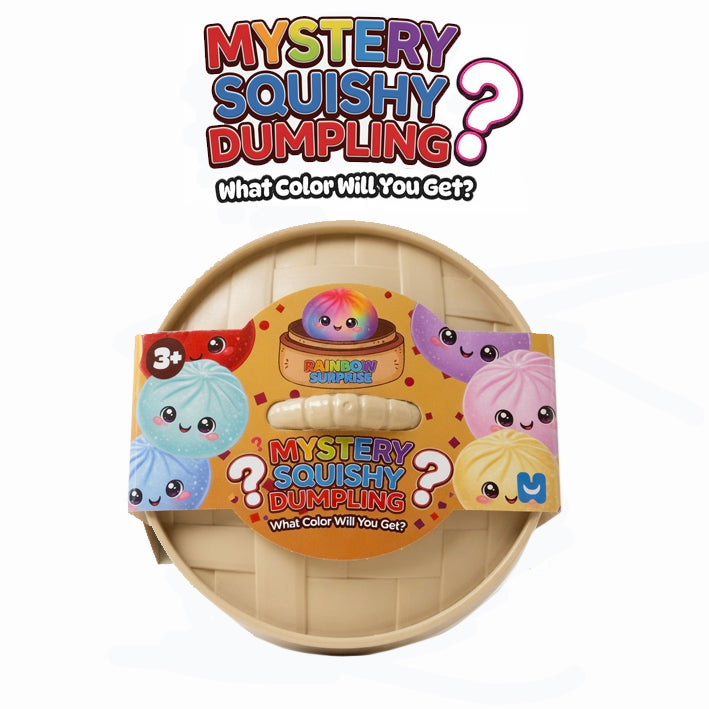 Neckhaven Rainbow Mystery – Squishy Dumpling Brillant Avec Visage – Panier Vapeur Inclus – Jouet Anti-Stress TPR – Couleur Aléatoire (Lot De 2)